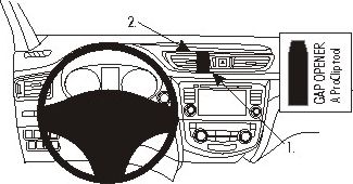 Кронштейн Brodit для уст. автодержателей на приборную панель (по центру) для Nissan Qashqai II 2014-2015. Артикул 854993