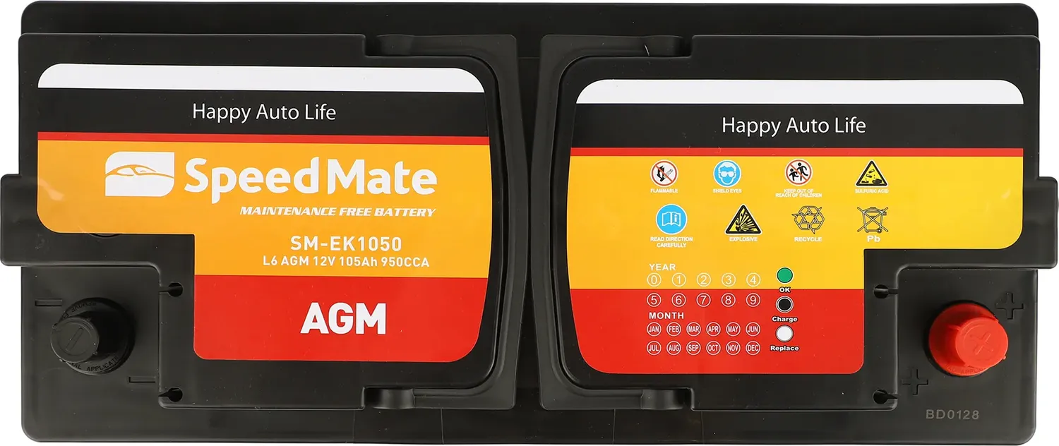 АКБ SPEEDMATE AGM 12V 105AH 950A 392X175X190 Speedmate. Артикул SMEK1050