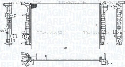 Радиатор охлаждения двигателя Magneti Marelli для Renault Fluence I 2010-2017. Артикул 350213199200