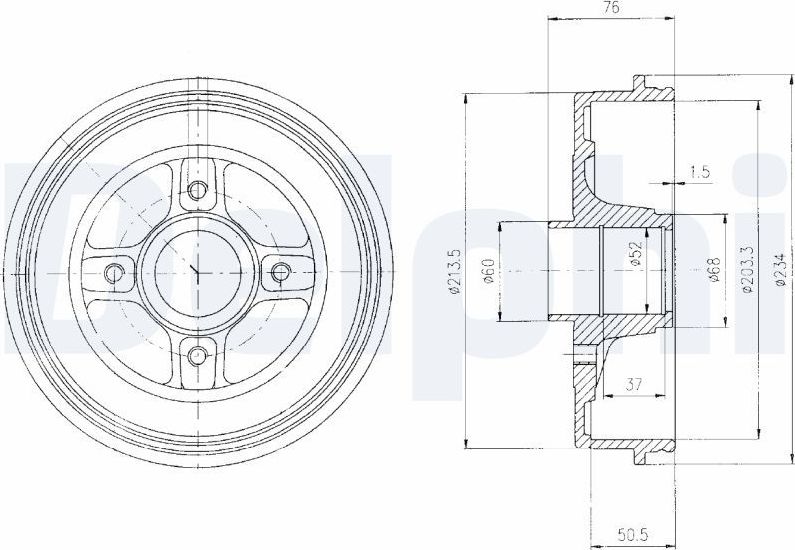 Тормозной барабан Delphi. Артикул BF427