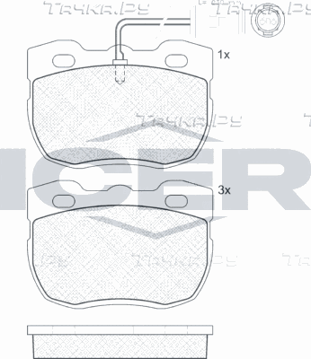 Тормозные колодки Icer передние для Land Rover Discovery I 1989-1998. Артикул 140839