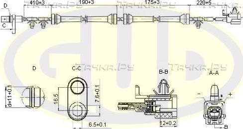 Датчик ABS G.U.D. задний для Renault Koleos I 2008-2016. Артикул GABS02424