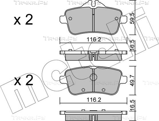 Тормозные колодки Metelli. Артикул 22-0968-3
