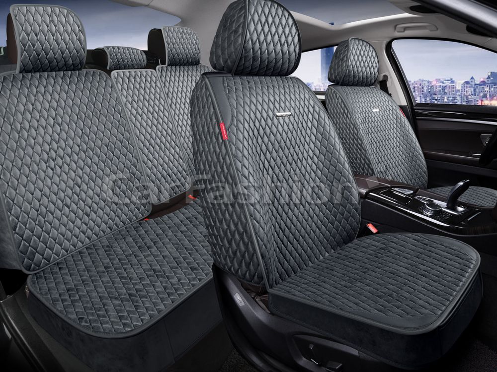 Накидки универсальные CarFashion SherIiff Plus для авто, цвет Серый/Серый. Артикул 27333