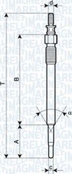 Свеча накаливания (накала) Magneti Marelli для Peugeot 1007 2005-2009. Артикул 062900022304
