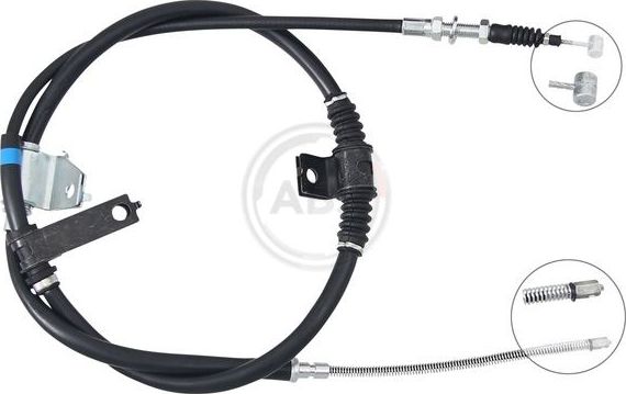 Трос ручника (тросик ручного тормоза) ABS задний левый для Hyundai H-1 I 1998-2004. Артикул K17542