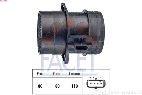 Датчик расхода воздуха Facet Made in Italy - OE Equivalent. Артикул 10.1446