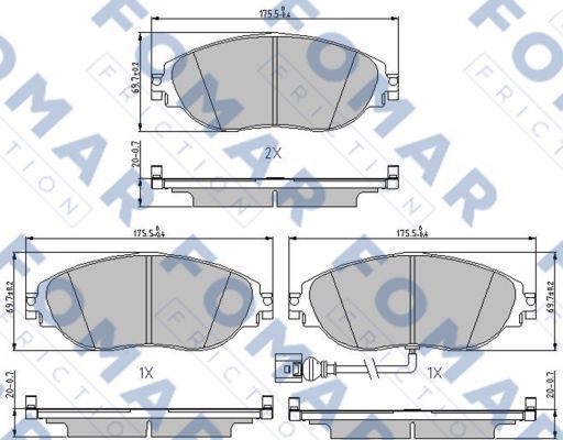 Тормозные колодки Fomar передние для SEAT Leon III 2012-2026. Артикул FO 688081