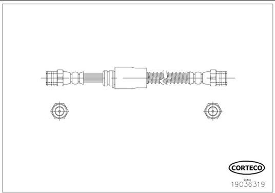 Тормозной шланг Corteco передний для Audi A3 II (8P) 2003-2013. Артикул 19036319