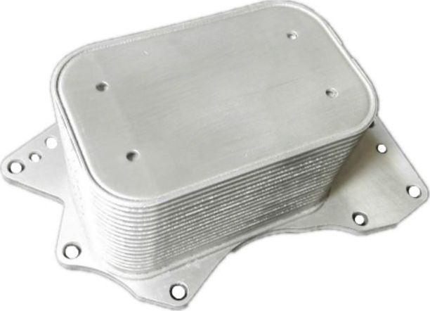 Радиатор масляный (маслоохладитель) для двигателя NRF (алюминий). Артикул 31273