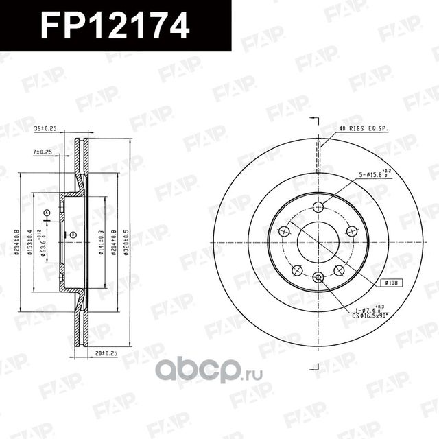 Диск тормозной FAP FP12174 FAP. Артикул FP12174
