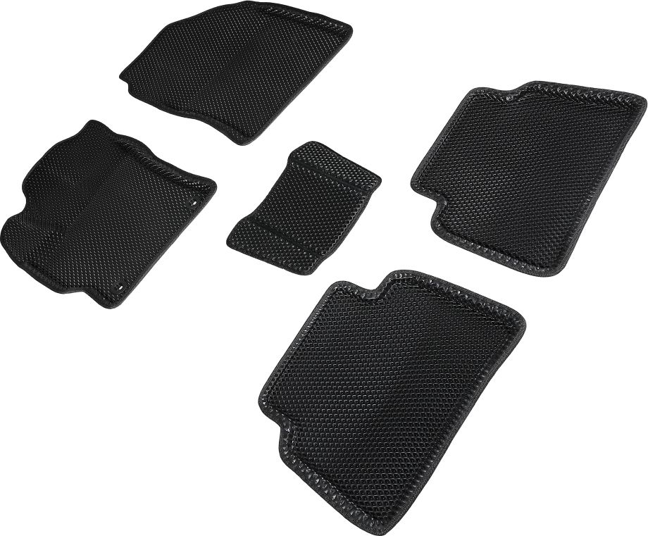 Коврики Seintex 3D EVA Ромб для салона Toyota Corolla E210 2019-2026 ЧЕРНЫЕ. Артикул 95349