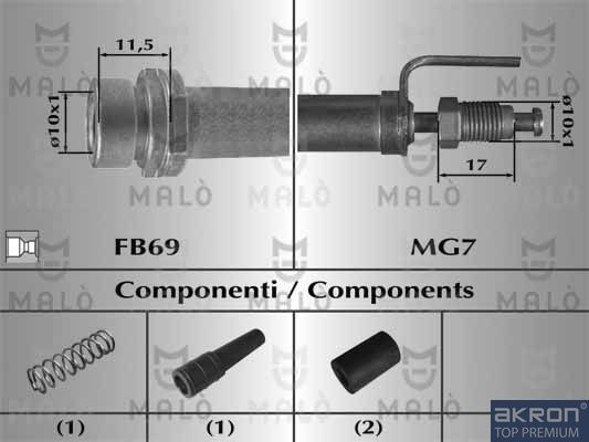Тормозной шланг Malò. Артикул 80354
