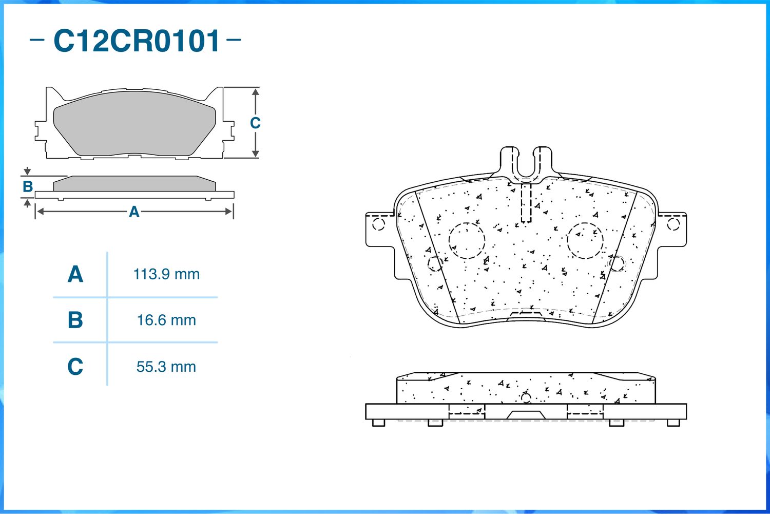 Колодки тормозные задние (Low Metallic) (Cworks). Артикул C12CR0101