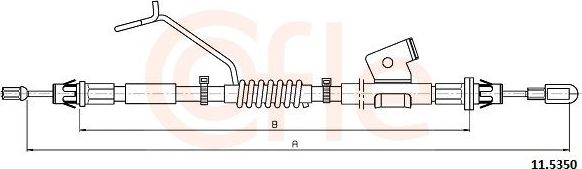 Трос ручника (тросик ручного тормоза) Cofle. Артикул 92.11.5350