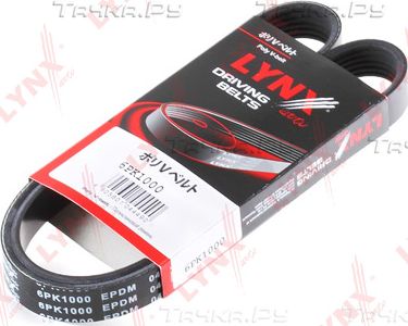 Приводной ремень поликлиновой LYNXauto для Volkswagen Golf VII 2012-2026. Артикул 6PK1000