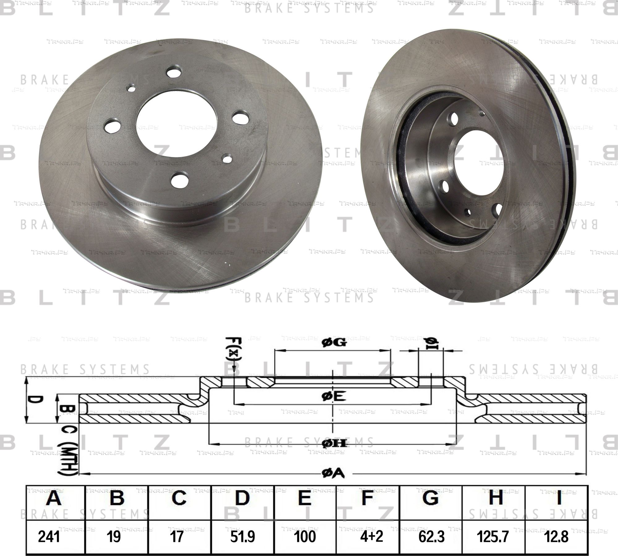 Диск тормозной HYUNDAI ACCENT 00- перед. вент. (Blitz). Артикул BS0256