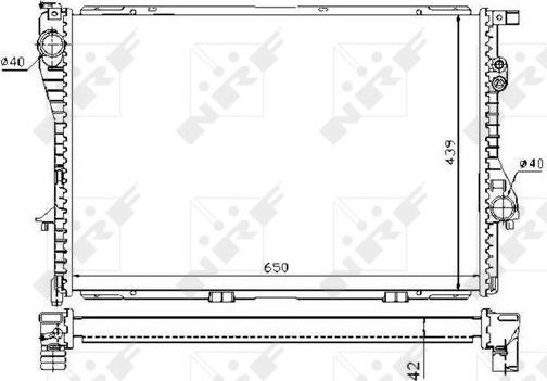Радиатор охлаждения двигателя NRF (алюминий) для BMW 5 IV (E39) 1996-2004. Артикул 53721