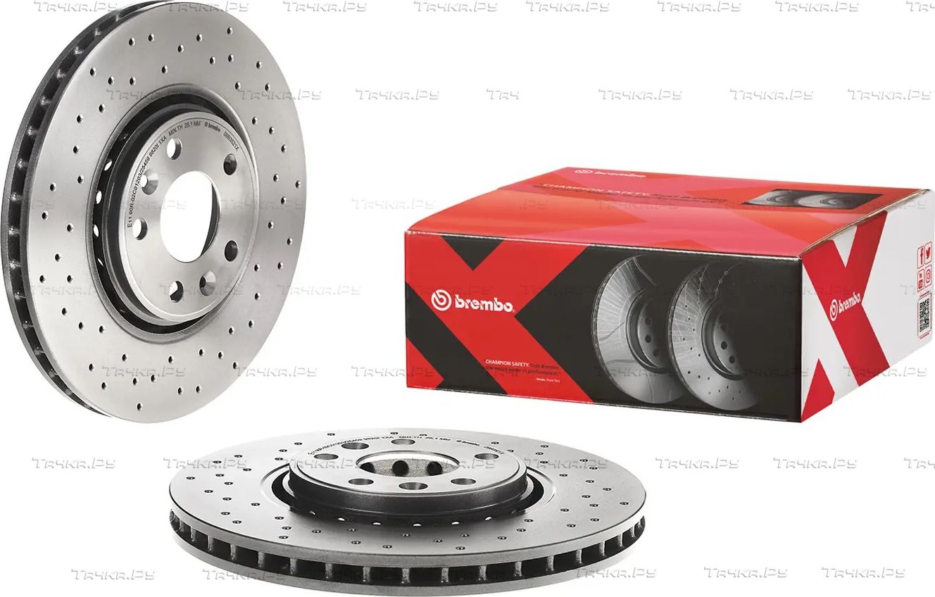 Тормозной диск Brembo XTRA LINE - Xtra передний для Renault Clio IV 2013-2019. Артикул 09.B352.1X