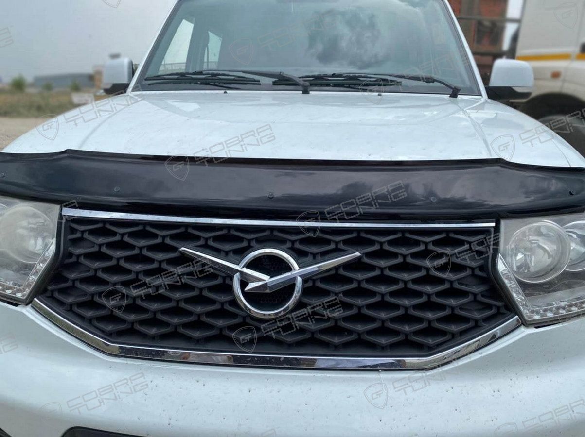 Дефлектор Cobra Tuning для капота УАЗ Patriot/Patriot Sport 2005-2026. Артикул DK068