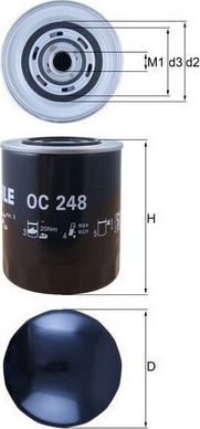 Масляный фильтр Mahle-Knecht для IVECO Daily II 1989-1999. Артикул OC 248