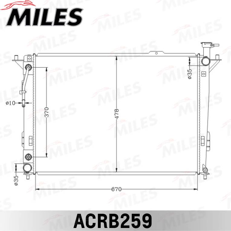Радиатор охлаждения двигателя Miles (алюминий). Артикул ACRB259
