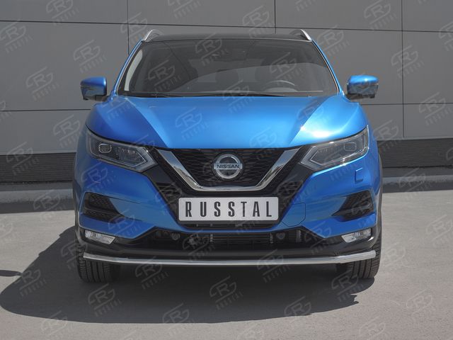 Защита RusStal переднего бампера d42 секции для Nissan Qashqai II рестайлинг 2019-2026. Артикул NQSZ-003240