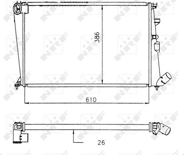 Радиатор охлаждения двигателя NRF для Citroen Xantia I 1993-2003. Артикул 58914