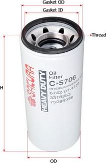 Масляный фильтр Sakura. Артикул C-5706