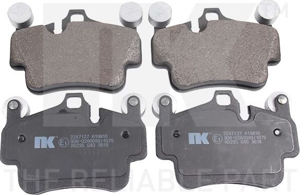 Тормозные колодки NK передние для Porsche Boxster II (987) 2004-2012. Артикул 2247127