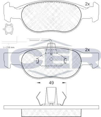 Тормозные колодки Icer для Alfa Romeo 145 I 1996-2001. Артикул 181376