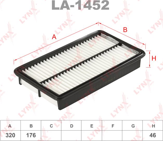 Воздушный фильтр LYNXauto. Артикул LA-1452