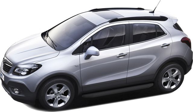 Пороги алюминиевые Rival Premium-Black для Opel Mokka 2012-2016. Артикул A160ALB.4202.1