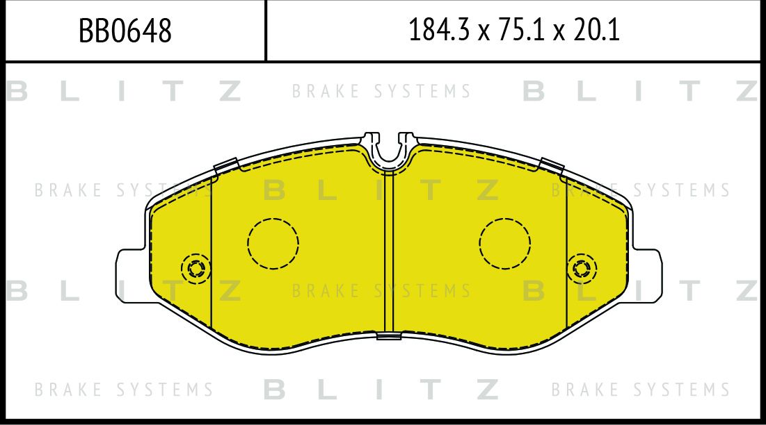 Колодки тормозные дисковые передние (Blitz). Артикул BB0648