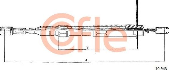 Трос ручника (тросик ручного тормоза) Cofle задний правый/левый для Mercedes-Benz E-Класс I (W124) 1993-1998. Артикул 92.10.943