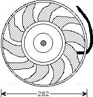 Вентилятор радиатора двигателя AVA для Audi Cabriolet 1992-2000. Артикул AI7502