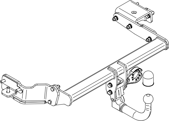 Фаркоп Steinhof для Hyundai Santa Fe IV рестайлинг 2WD/4WD 2020-2026. Быстросъемный крюк. Артикул H-289