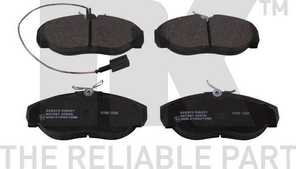 Тормозные колодки NK. Артикул 222370