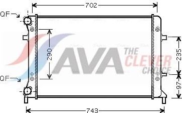 Радиатор охлаждения двигателя AVA ** CLEVER FIT ** для Audi TT II (8J) 2006-2010. Артикул VN2228