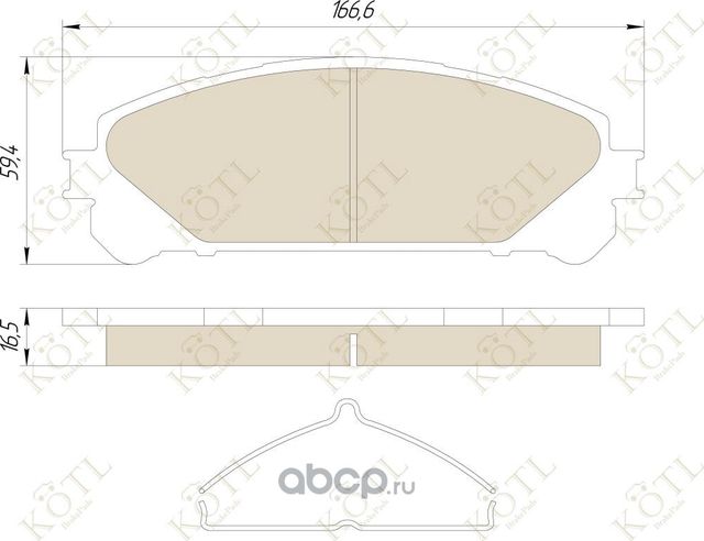 Колодки тормозные дисковые передние к-т LEXUS NX 14-  RX 09-  TOYOTA HIGHLANDER 07- (Kotl) Kotl. Артикул 3484kt
