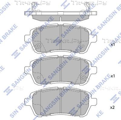 Тормозные колодки Sangsin Hi-Q передние для Ford Fiesta VI 2008-2019. Артикул SP2113