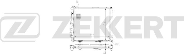 Радиатор охлаждения двигателя Zekkert (алюминий / пластик) для Mercedes-Benz E-Класс I (W124) 1993-1998. Артикул MK-1657