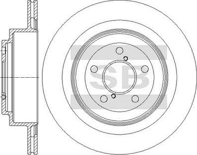 Тормозной диск Sangsin Hi-Q задний для Subaru Forester II 2002-2008. Артикул SD4713