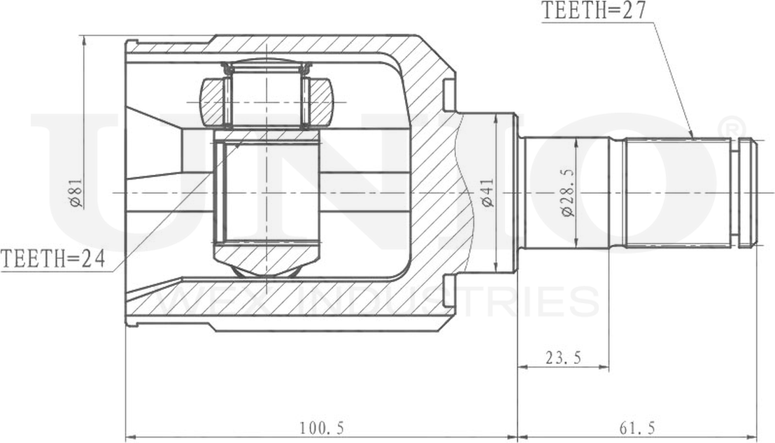 ШРУС внутренний (Unio). Артикул CVJ-30079