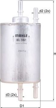 Топливный фильтр Mahle. Артикул KL 592