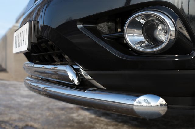 Защита RusStal переднего бампера d76 (дуга) d75х42 (дуга) для Nissan Pathfinder R52 2014-2026. Артикул NPZ-002019