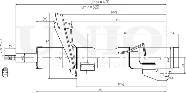 Амортизатор подвески (Unio). Артикул SAB-10064