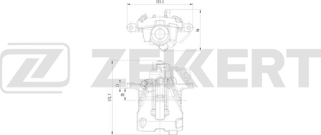 Тормозной суппорт Zekkert (Чугун) задний левый для Ford Galaxy I 2000-2006. Артикул BS-8328
