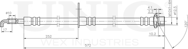 Шланг тормозной (Unio). Артикул BRH-10101