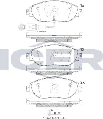 Тормозные колодки Icer. Артикул 182018-087